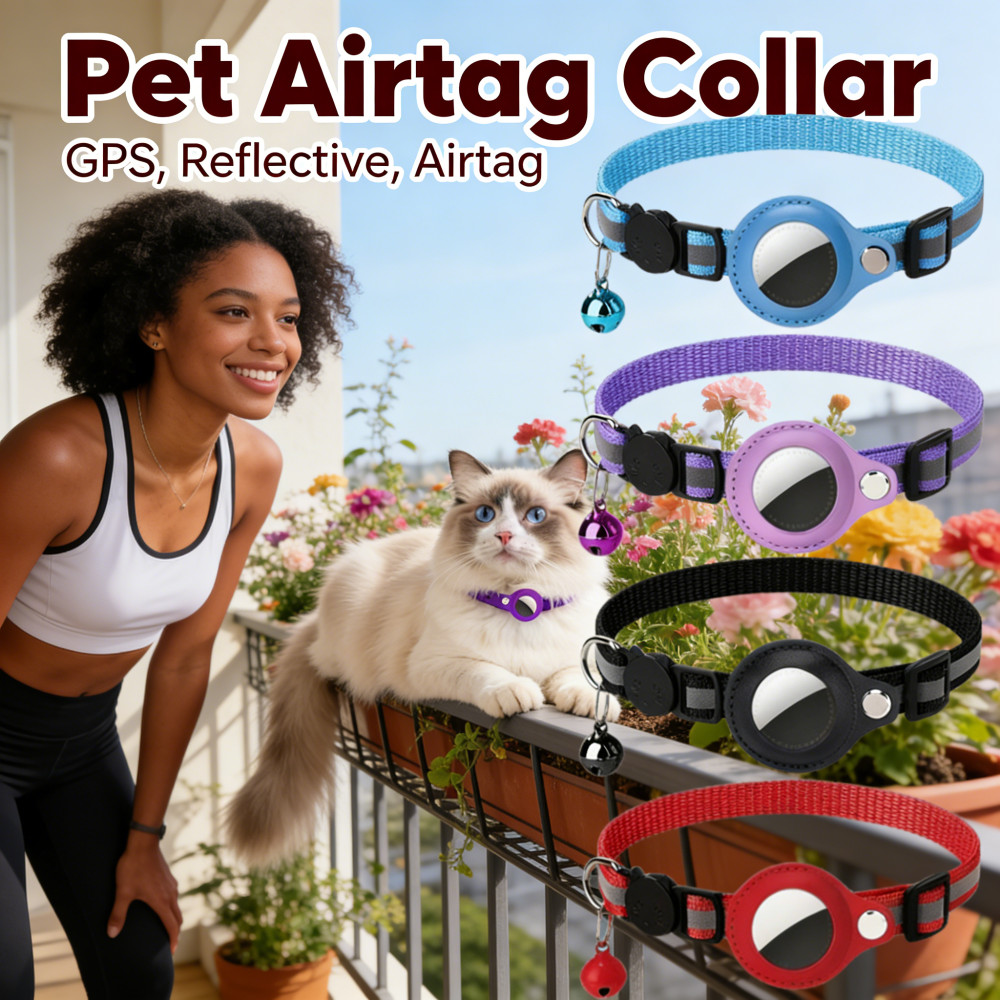 โทรศัพท์ iOS Airtag ติดตามการสูญเสีย กระดิ่ง GPS ปลอกคอ Android ลูกแมว