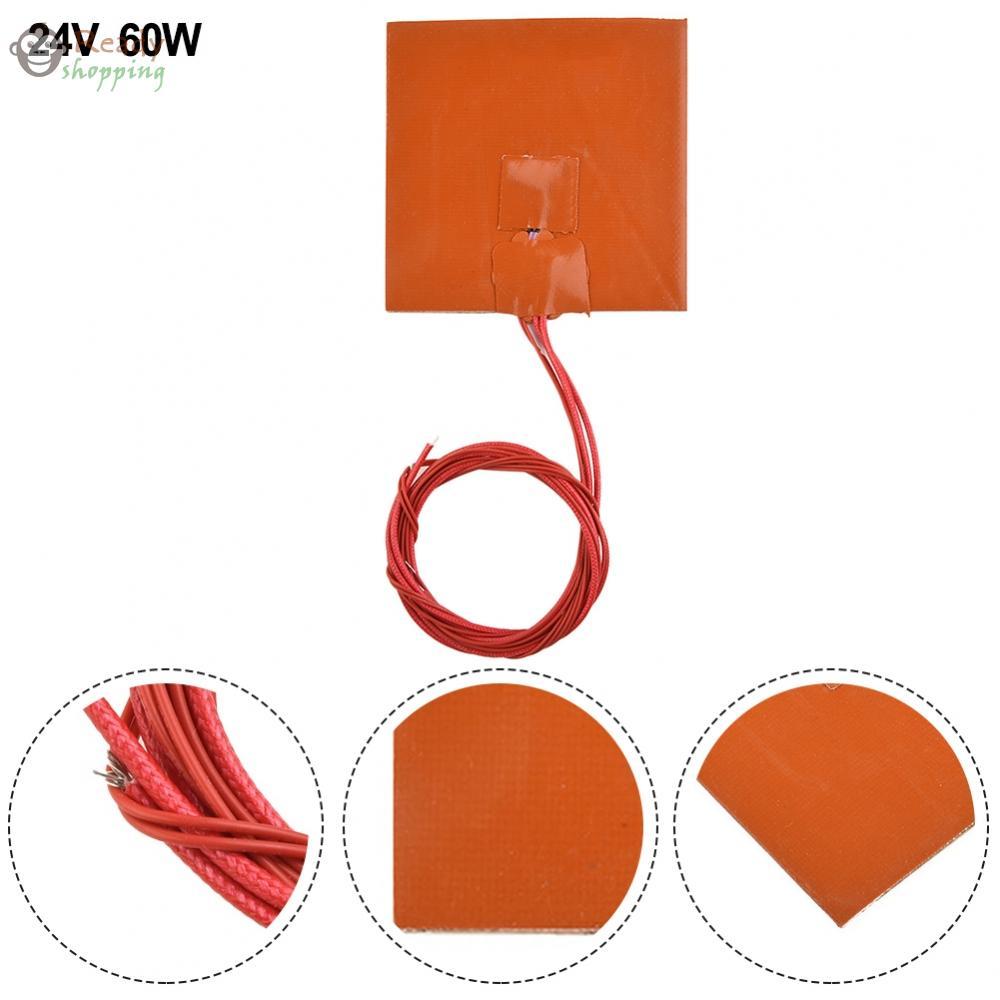 Silicone Heating Pad Flexible NTC 100K Thermistor Orange Square 100x100mm
