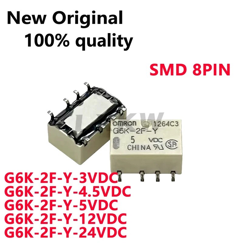 5PCS G6K-2F-Y-3VDC G6K-2F-Y-4.5VDC G6K-2F-Y-5VDC G6K-2F-Y-12VDC G6K-2F-Y-24VDC 3V 5V ชิปสต็อก 12V ic