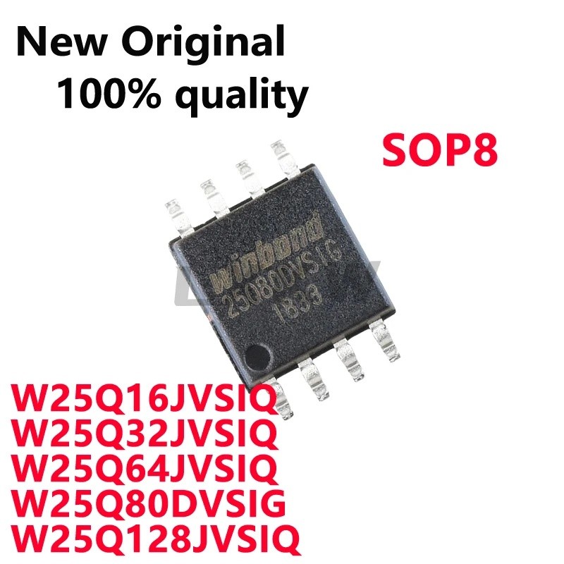 5PCS W25Q80DVSIG W25Q16JVSIQ W25Q32JVSIQ W25Q64JVSIQ W25Q128JVSIQ SOP8 หน่วยความจําชิปICในสต็อกขายส่