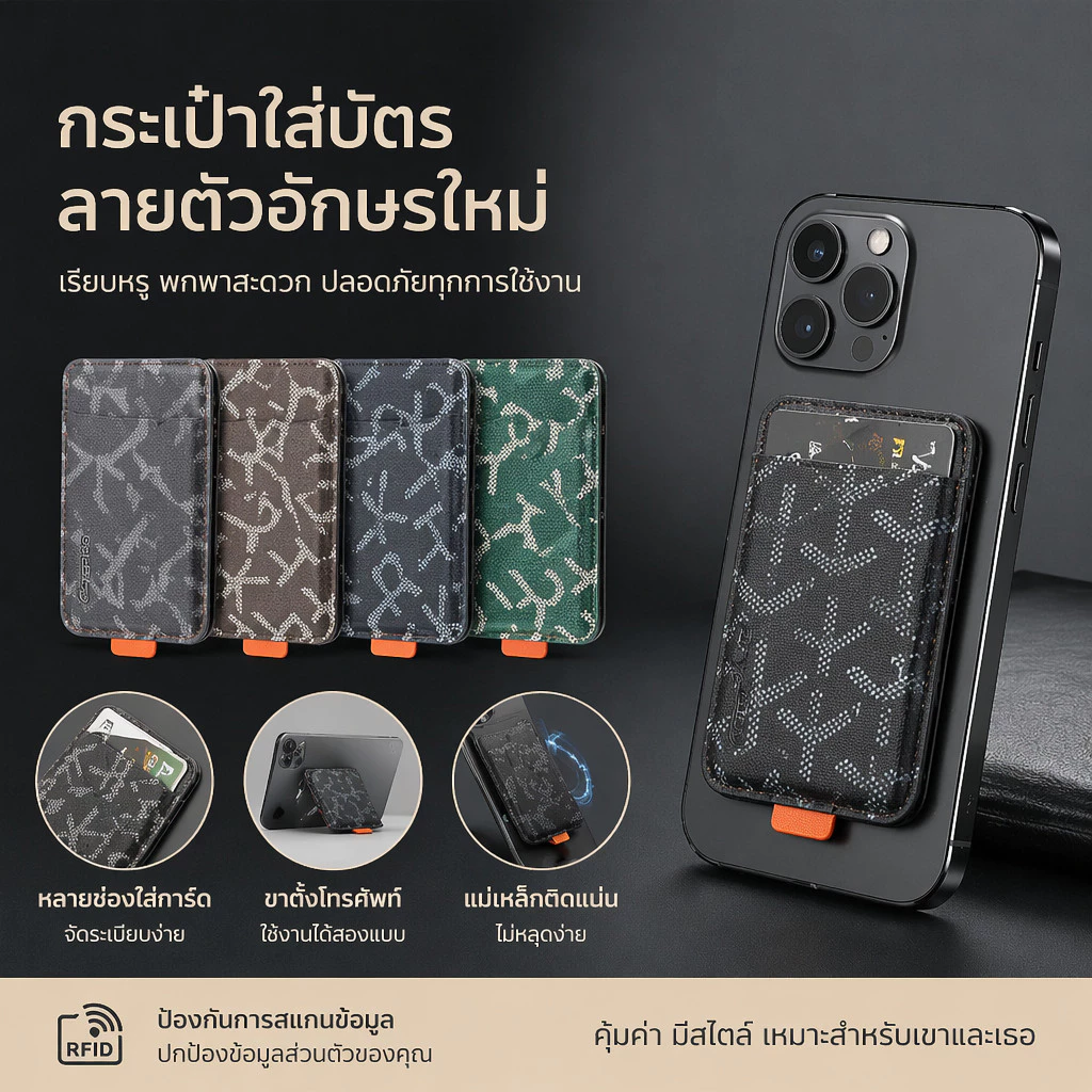 กระเป๋าใส่บัตรแม่เหล็ก ช่องใส่บัตรหลายช่อง PU คุณภาพดี ป้องกันการสแกนข้อมูล ใช้ได้ทั้งชายและหญิง กระเป๋าใส่บัตรรุ่นใหม่