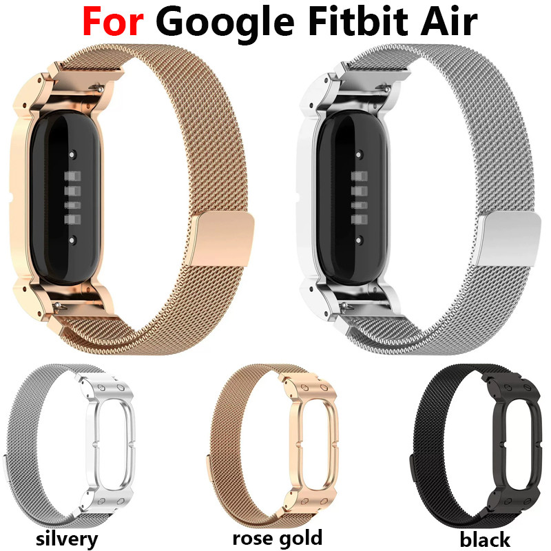 สายสแตนเลสแม่เหล็กสําหรับ Google Fitbit Air Milanese สายนาฬิกาโลหะสายโลหะสําหรับ Google Fitbit Air ส