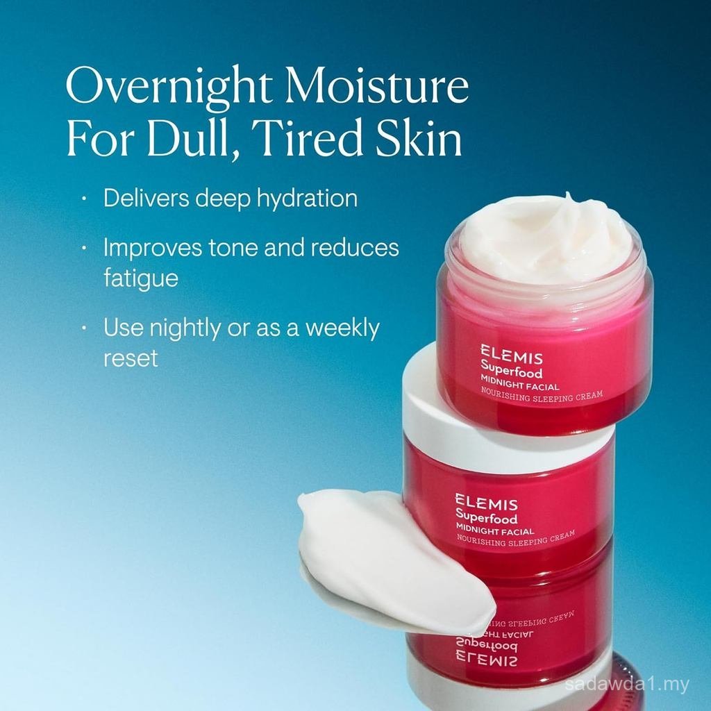 ใหม่ ELEMISSuperfoodMidnightFacial,MoisturizerFace,HydratingMoisturizerforDแห้ง,OvernightFacialwithC