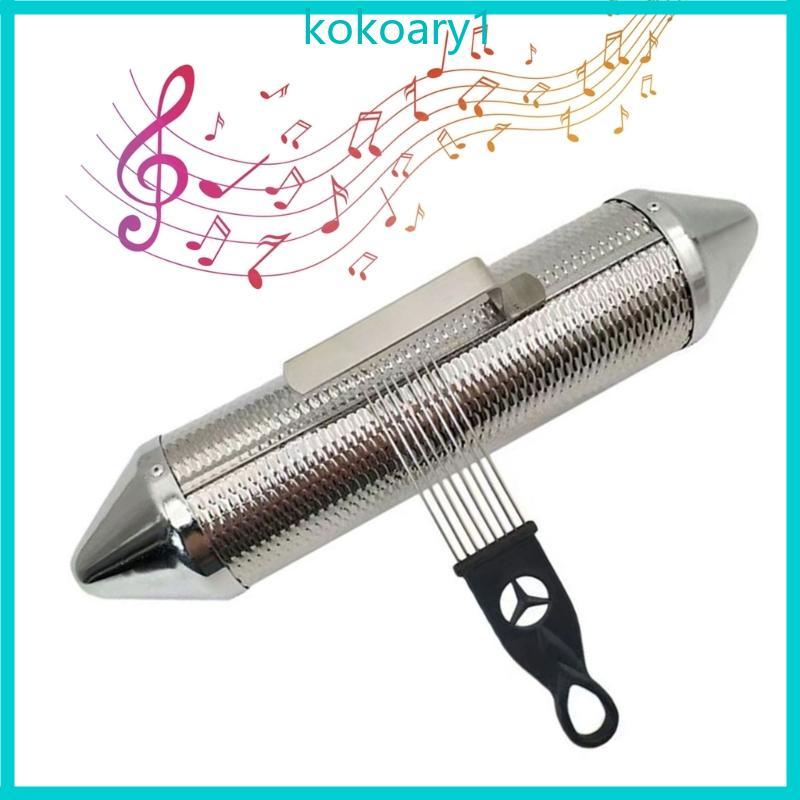 KOKO Guiro Instrument with Scraper Metal Guiro Shaker Shaker เครื่องดนตรี