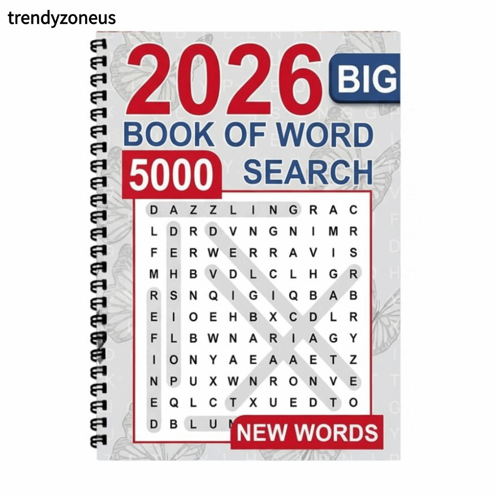 TRENDYZONEUS Word Search Puzzle Book, เกมสมอง ขนาดใหญ่พิมพ์หนังสือใหญ่ของคําค้นหา, คําผสมการศึกษาควา