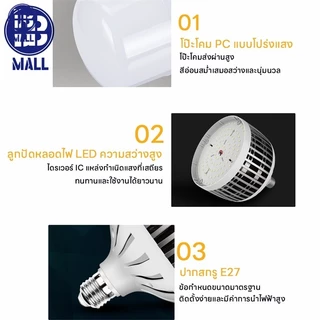 หลอดไฟ LED E27 300W 400W วัตต์ BULB หลอดไฟพลังงานสูงหลอดไฟ ไฟตุ้ม ไฟตั้งแคมป์ ไฟร้านค้า ไฟ