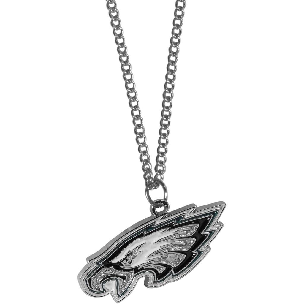 NFL Siskiyou Sports Fan Shop สร้อยคอโซ่ Philadelphia Eagles พร้อมเครื่องรางขนาดเล็ก 22 นิ้วสีทีม