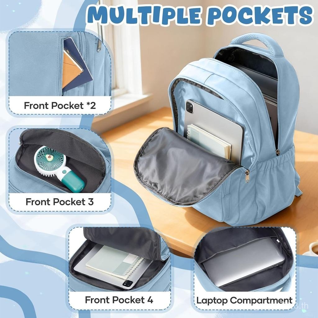 กระเป๋าเป้สะพายหลังสําหรับผู้หญิงผู้ชาย Lighweght Casual Daypack Classic Waterproof Travel Daypack