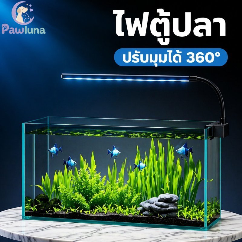 พิพิธภัณฑ์สัตว์น้ําแสงคลิปบน นํา โคมไฟตู้ปลาปรับมุมสามสีโหมด ยูเอสบี มินิมอล