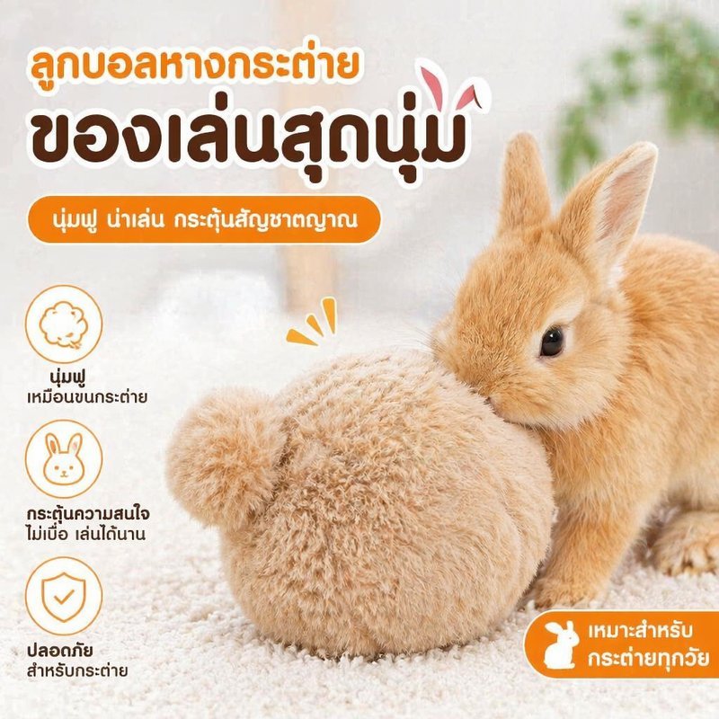 ของเล่นกระต่าย ตุ๊กตากระต่ายนุ่ม ลูกบอลบรรเทาความเครียด สำหรับกระต่ายคนแคระและกระต่ายผสม การออกแบบกรงเล็บบด