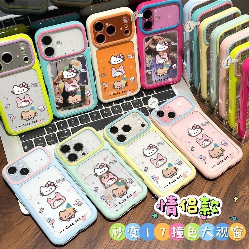 เคสโทรศัพท์เหมาะสําหรับiPhone 11 12 13 14 15 16 17 Pro max Plus Air Love KTแมวคู่สไตล์Shock-proofกันกระแทกป้องกันกรณีรวมทุกอย่างกรณีU7IU