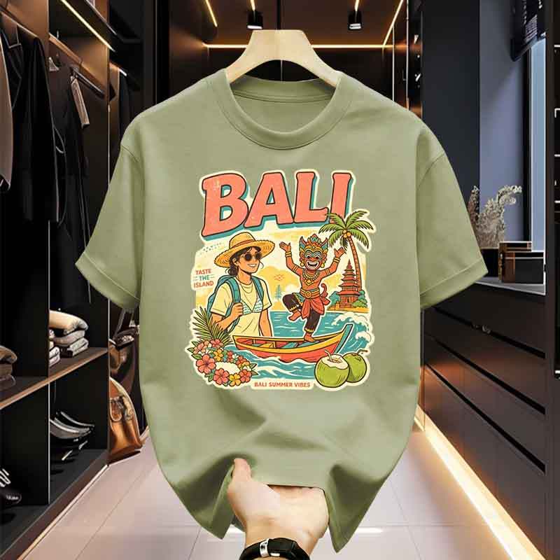 KATUN เสื้อยืดโอเวอร์ไซส์สําหรับผู้ชายและผู้หญิง ลาย Balines Vintage, Beach Vacation, Kuta Ubud Prin