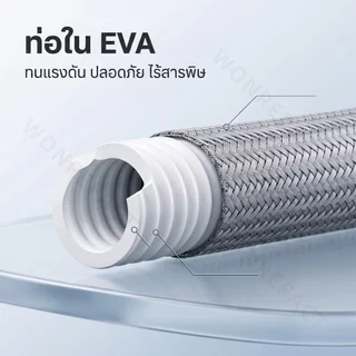 สายฝักบัวอาบน้ำ สายฝักบัวแรงดันสูง น้ำไหลแรงพิเศษ ป้องกันการพันกัน กันระเบิด ขนาดมาตรฐาน 1.5M/2.0M