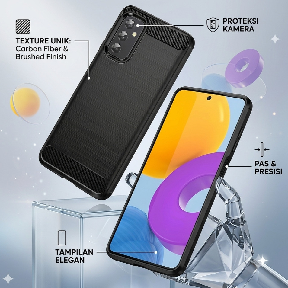 KING CASE สําหรับ SAMSUNG M51 / M52 / M62 / M23 / M13 4G / M33 / M53 RUGGED CARBON SOFTCASE ARMOR MI