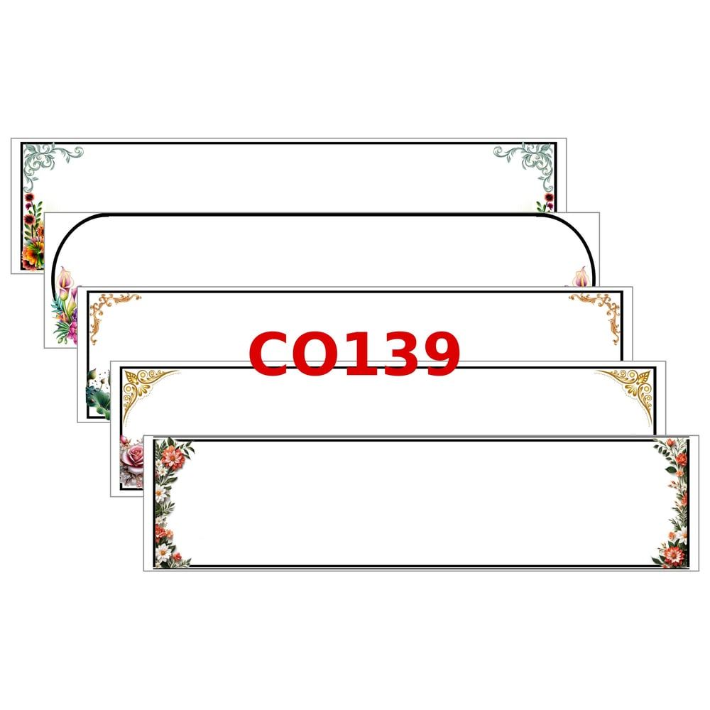 กระดาษปริ้นหรีด ลายสี ลายดอกไม้ขอบดำ รหัส CO139 ขนาด 7x26.5 นิ้ว แพ็ค 50 แผ่น ปริ้นง่าย ลายสวย