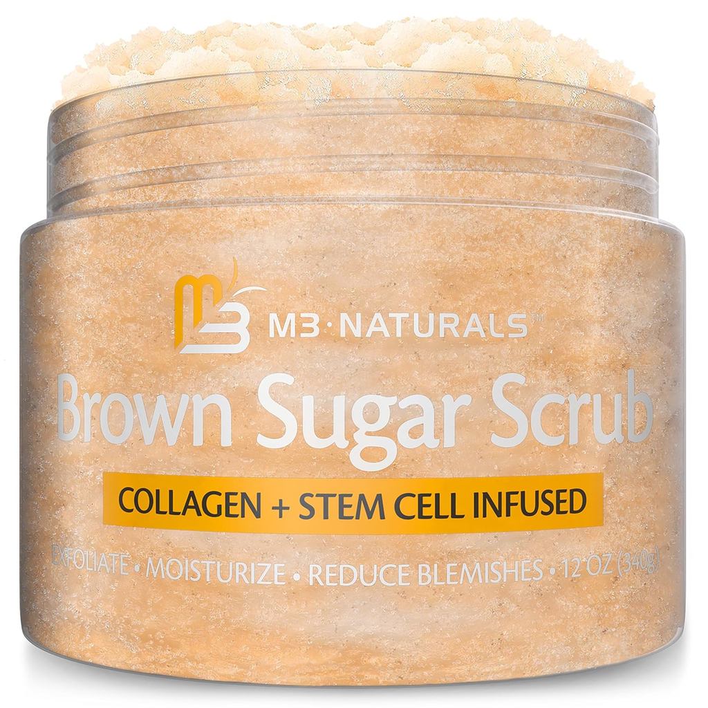 น้ําตาลทรายแดงขัดใบหน้าเท้าและร่างกาย Exfoliator ผสมคอลลาเจนและสเต็มเซลล์เกลือขัดผิวขัดผิวผิวสําหรับ