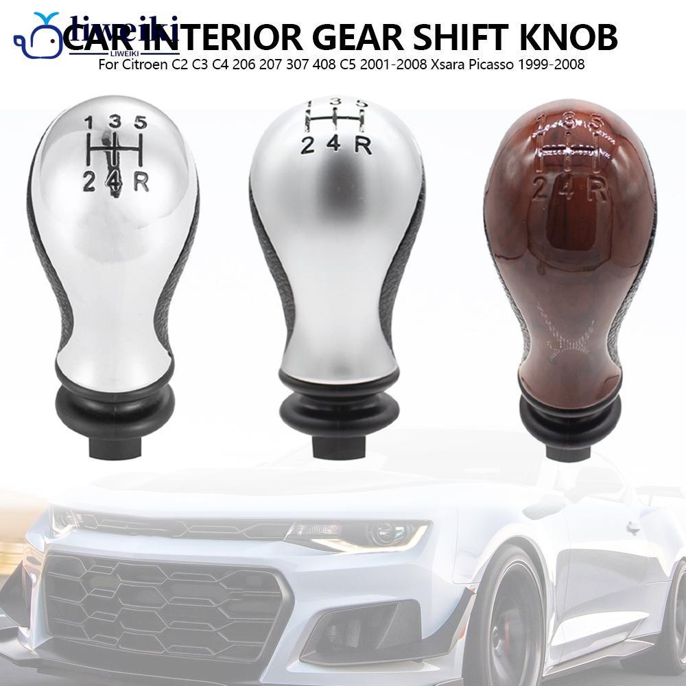 LIWEKI 5 ความเร็วภายในรถเกียร์ Shift Knob Lever Shifter หัวเปลี่ยนเหมาะสําหรับ Citroen C2 C3 C4 206 