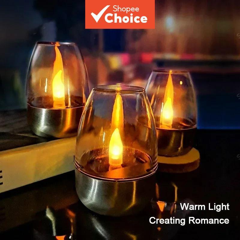 ไฟเทียน LED พลังงานแสงอาทิตย์ – ชาร์จใหม่ได้ไร้ตําหนิ – กันน้ํา – อุปกรณ์ตกแต่งงานแต่งงานในสวน – กลางแจ้ง