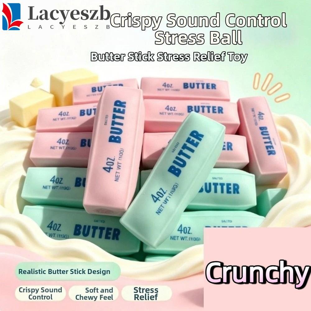 LACYESZB ของเล่นบีบติดเนย, Crunchy Creative Slow Rebound Butter Stick, ความแปลกใหม่ Super Soft นวดมือผ่อนคลาย Crackling Butter Bar ความเครียดบรรเทา