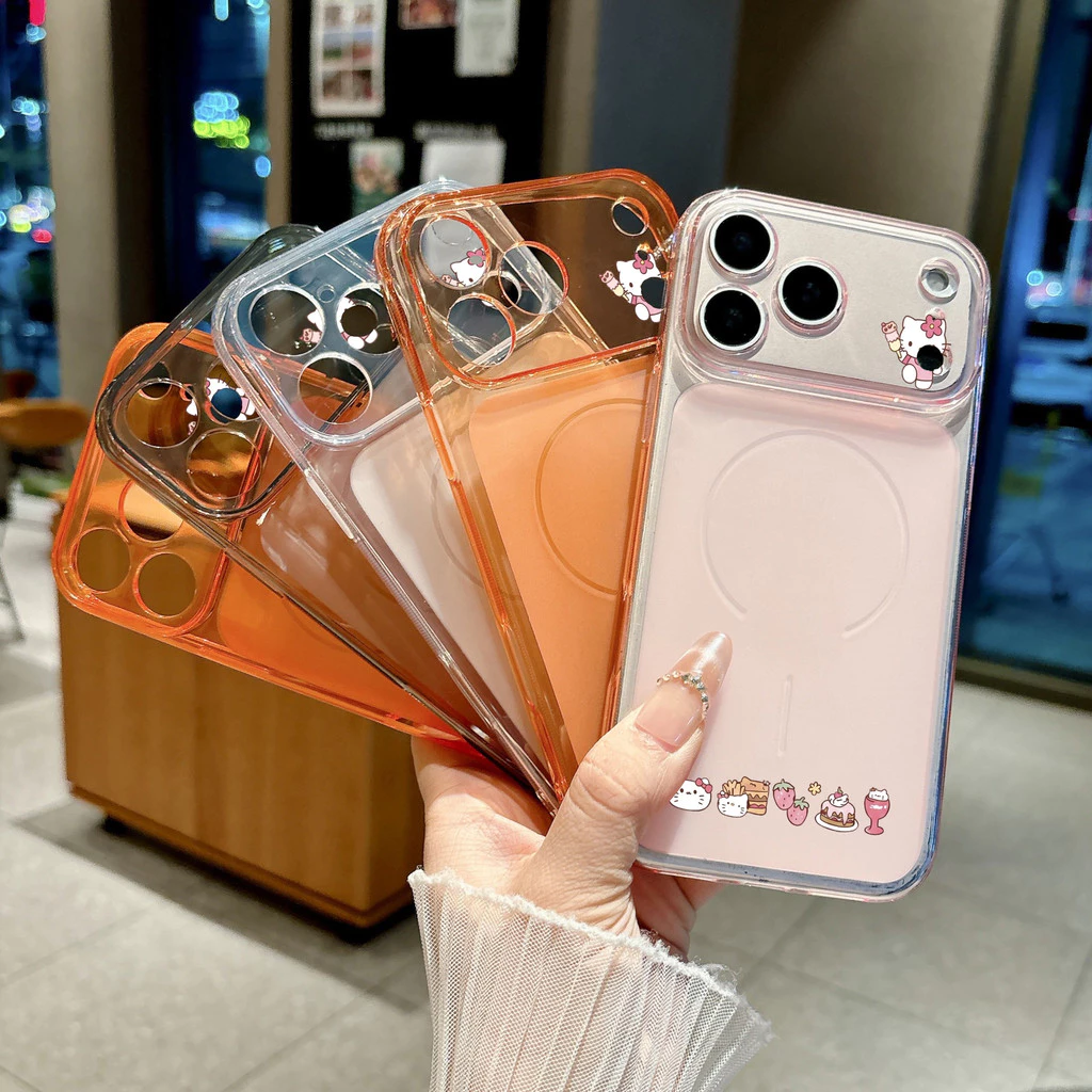 เคสไอโฟน รองรับรุ่น 13 15 11 17 16 12 14 ProMax 7 8Plus XR X XS Max ภาพแมวกับขนมหวานวาดด้วยมือ
