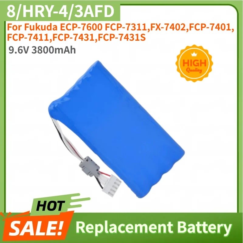 แบตเตอรี่คุณภาพสูง 8/HRY-4/3AFD 9.6V 3800mAh สําหรับ Fukuda ECP-7600 FCP-7311,FX-7402,FCP-7401,FCP-7
