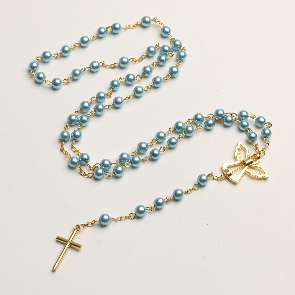 CATHOLIC ROSARY PEARL ANGEL / ROSARY NECKLACERY / KONTAS / ROSARY ของแท้