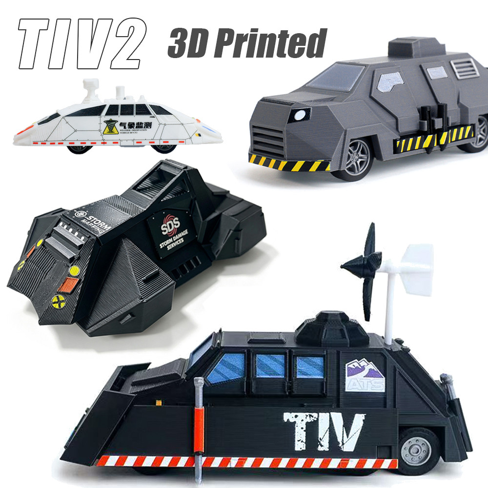 เคลื่อนย้ายได้ TIV2 Titus Storm Chaser รถ 3D พิมพ์งานอดิเรกของเล่น SDS Tornado Puncher Dongfeng CT2 จําลอง