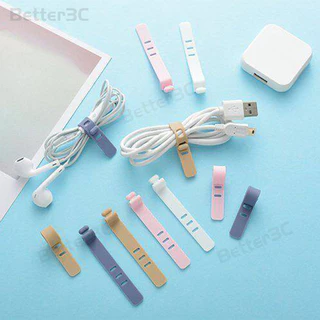 10ชิ้น ซิลิโคนผู้จัดการลวด การผูกมัด ที่เก็บสายเคเบิลออแกไนเซอร์ 3 หลุมปรับสายไฟสําหรับสายเคเบิลข้อมูลหูฟัง