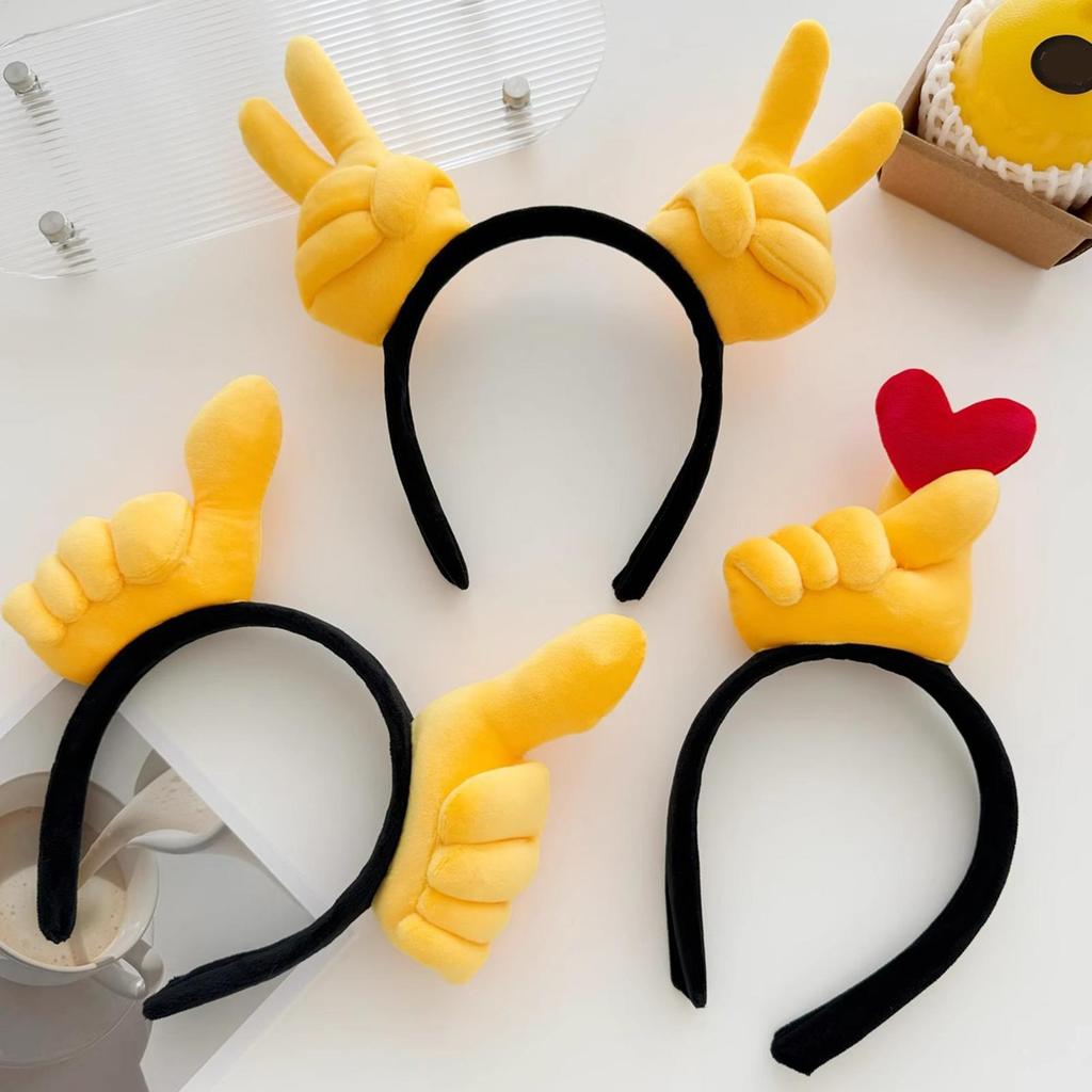 ตลก Gesture แถบคาดศีรษะหัวใจอุปกรณ์เสริมผม Hairband หัวสวมใส่ให้ Thumbs-up คอสเพลย์ผม Hoop Decor yun