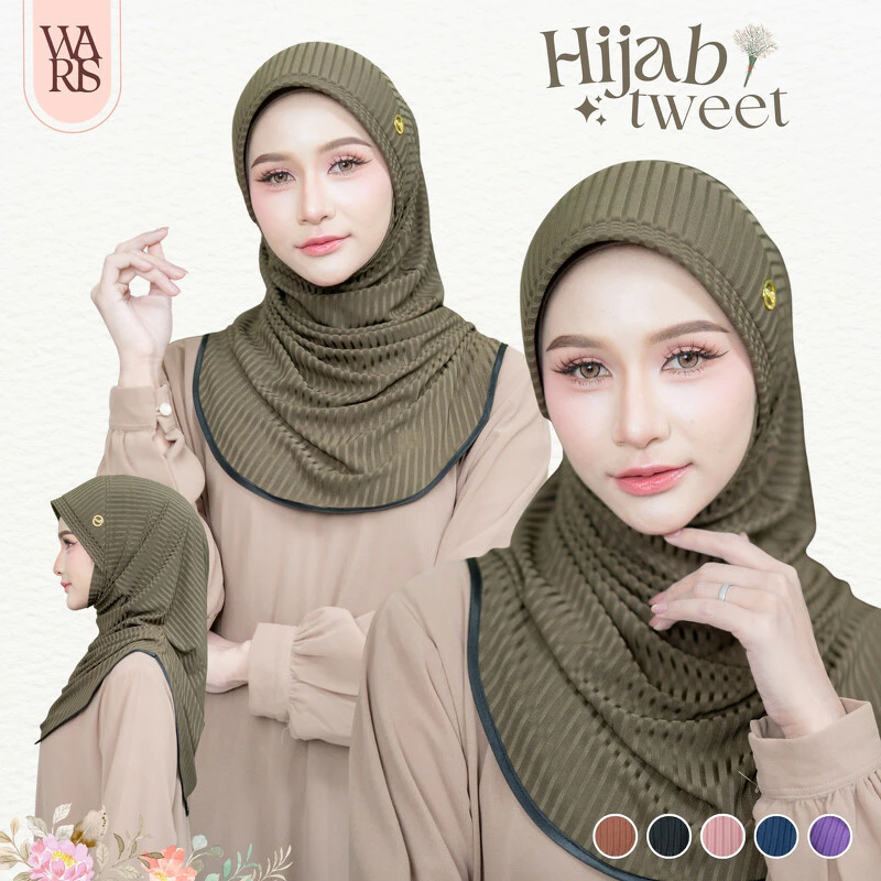 ผ้าคลุม ฮิญาบสวมสำเร็จ แบบหมุนหรือ ทวิต ใส่และจัดทรงง่าย HN65 วาริสมุสลิม