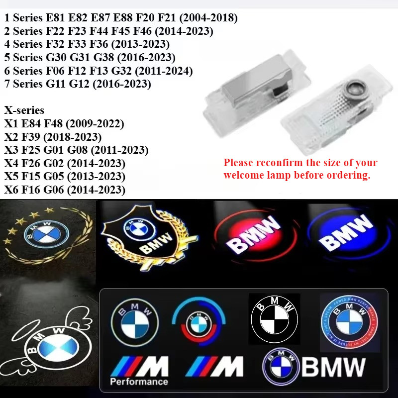 2/4 ชิ้นโคมไฟต้อนรับ LED รถยนต์เหมาะสําหรับ BMW 1 series E81 E82 E87 E88 F20 F21 04-18 /2 4 5 6 7 se