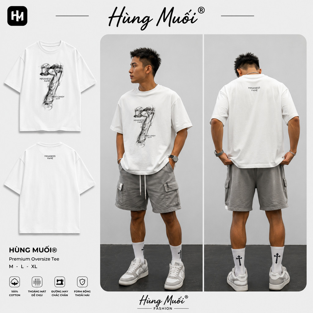เสื้อยืดผู้ชายพิมพ์ลาย Lucky Number 7 สไตล์ Retro Streetwear | ต้องการฮัง