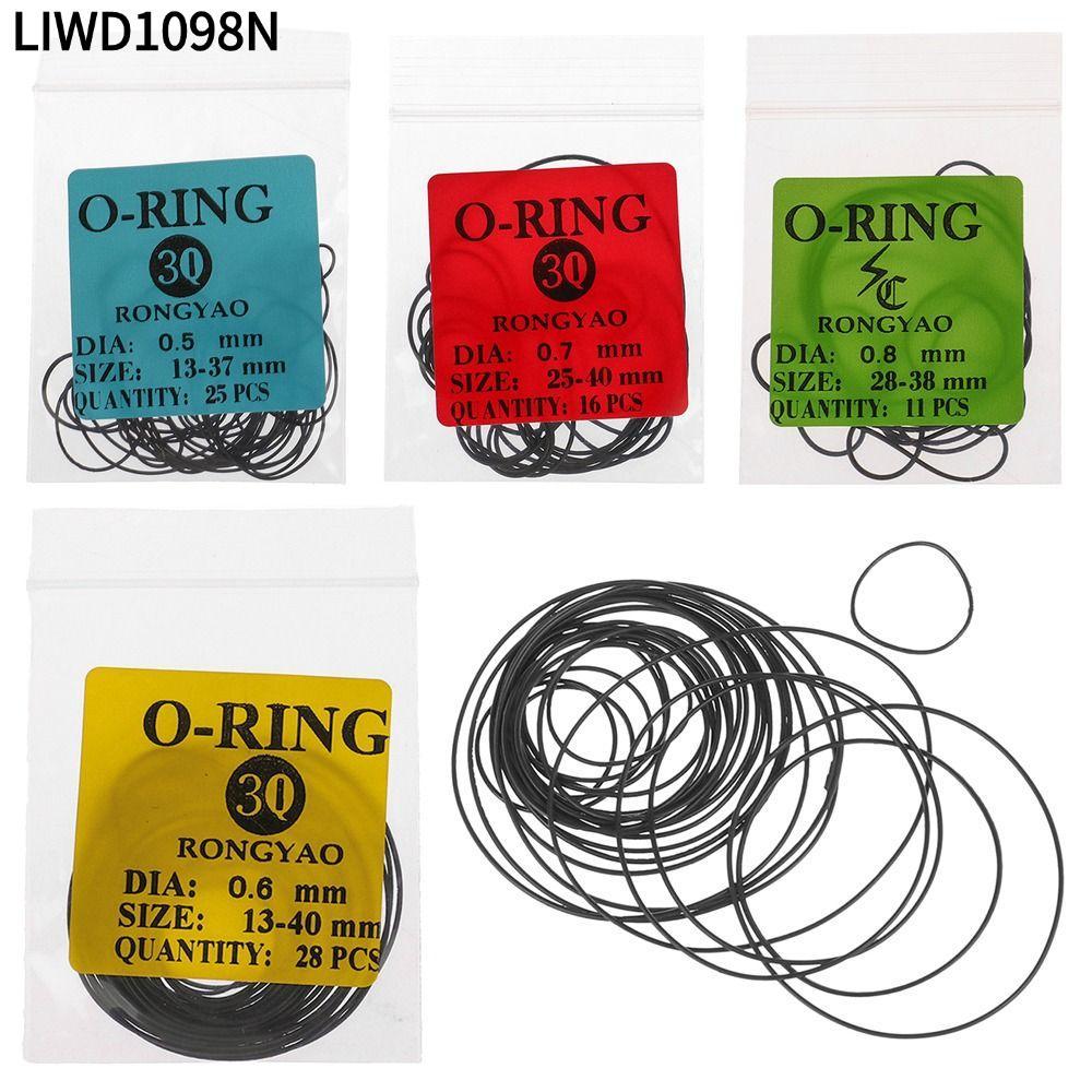 LIWD1098N 1Pack ยาง O-Ring, 0.5/0.6/0.7/0.8 มม.ซ่อมเครื่องมือปะเก็นนาฬิกา,ยางนาฬิกากันน้ํากลับยางสํา