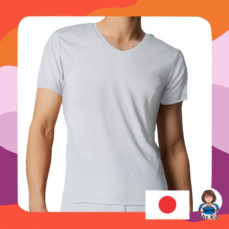 BROS by WACOAL MEN Men's Innerwear 3/4 Sleeve Short Sleeve V-Neck GL3310 Summer Breathable Quick-Dry