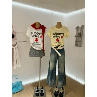 ❤ 🧵 🇰🇷 W10359 Everyday Tee ที่หยิบมาใส่ได้ทุกวัน เสื้อยืดลายกราฟิกวินเทจ ดีไซน์เรียบ แฟชั่นเกาหลี TAG WG.WE 🧡