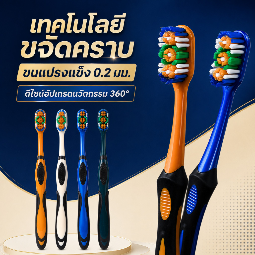 【4 ชิ้น】แปรงสีฟันสำหรับผู้ใหญ่ ​แปรงสีฟันญี่ปุ่น หัวกว้าง หัวใหญ่ ขนนุ่ม แปรงได้ลึกถึงซอกฟัน ส่งจากไทย