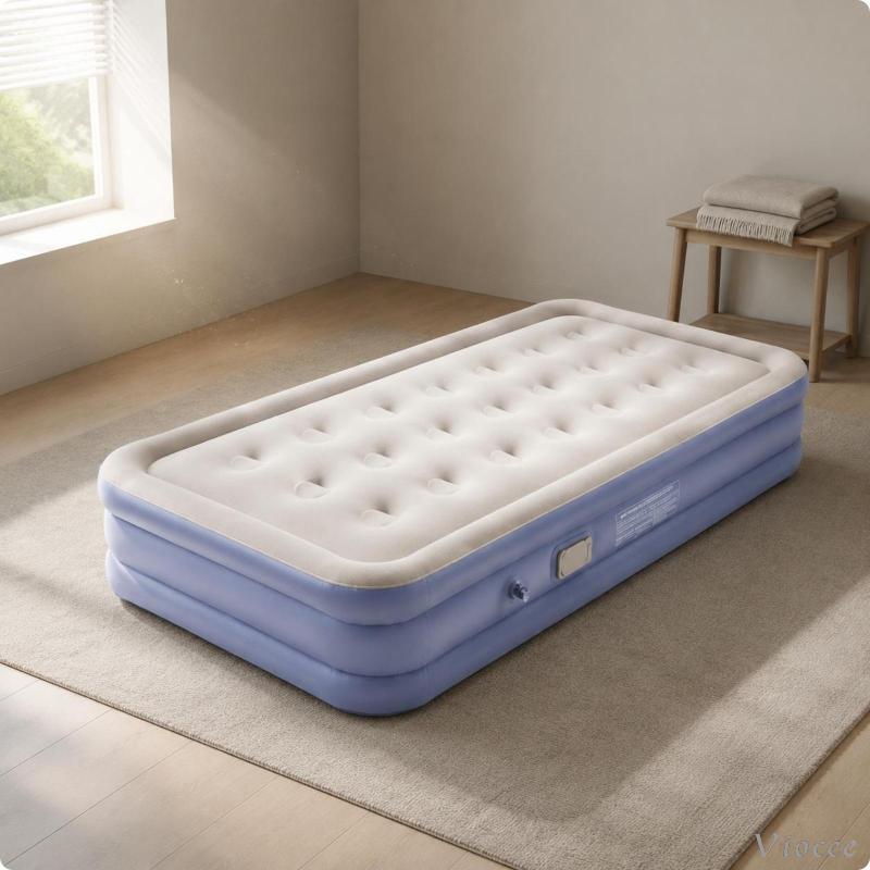 [Viocee] ที่นอนลมพร้อมปั๊มแบบบูรณาการ Fast Inflation Blow Up Bed ความจุคู่สําหรับ Camping Guest Slee