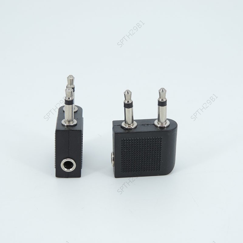 Air Plane dual 3.5 มม.หญิง 2 แจ็คชายปลั๊กเครื่องบินซ็อกเก็ต Airline หูฟัง Mono Audio connector Travel Splitter อะแดปเตอร์ TH29B1