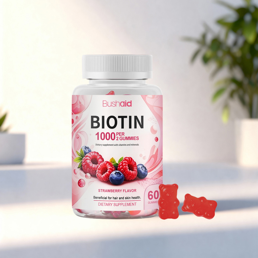 现货BUSHAID Biotin Pectin Gummies รองรับสุขภาพ SkinWJG