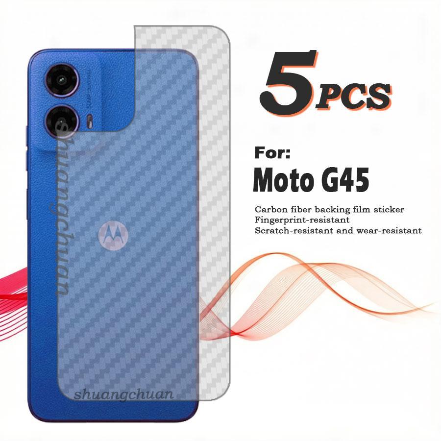 ฟิล์มกันรอยหลังคาร์บอนไฟเบอร์ 5 ชิ้น สําหรับ Motorola Moto G45, G06 Power, Edge 70 Fusion, Razr 60