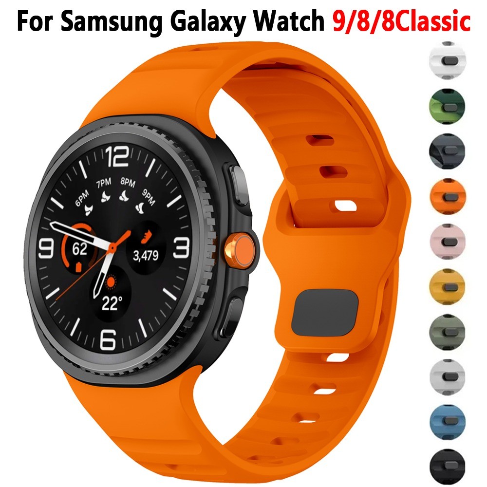 สายซิลิโคนแบบสปอร์ตสําหรับ Samsung Galaxy Watch 9 8 40 44 มม. สายรัดข้อมือที่สะดวกสบายสําหรับ Galaxy Watch 8Classic