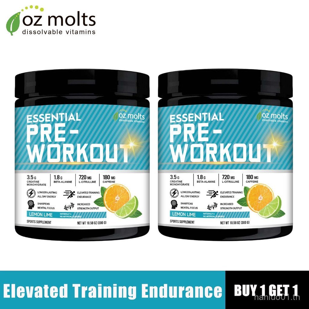 Ozmots Pre Workout Powder Creatine Monohydrate เพิ่มความแข็งแรง Pre Workout Drink Lemon 300g