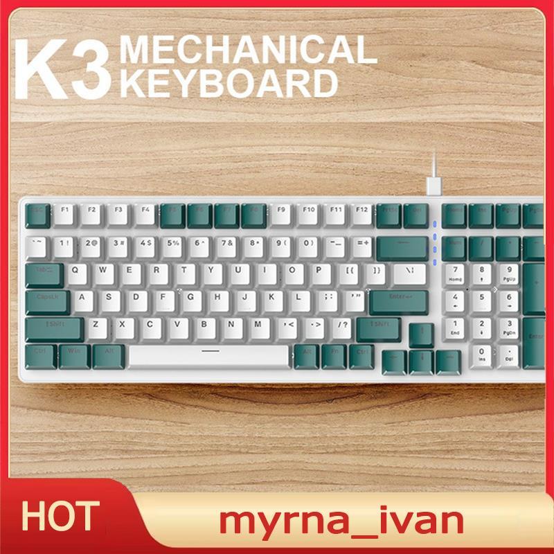 ZIYOULANG คีย์บอร์ด 100 คีย์ 98% เค้าโครงคีย์บอร์ดแบบมีสาย Type C RGB Numpad K3