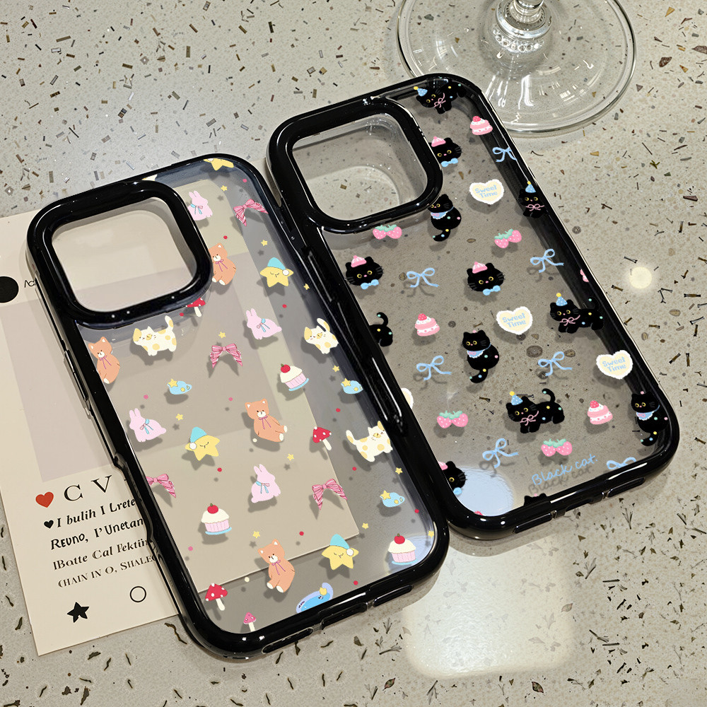 อะคริลิคโปร่งใส Hard เคส For iPhone 11 13 15 17 16 14 12 Pro Max Air เคสไอโฟน11 การ์ตูน น่ารัก เคสใสไอโฟ กันกระแทก