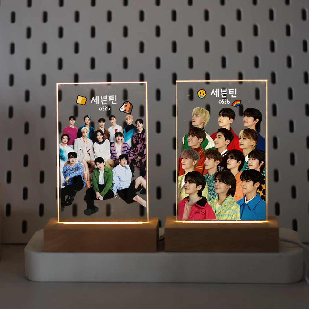 ดารากลุ่มเกาหลี SEVENTEEN สไตล์ Kim Min-kyu Win-hui Yoon Jeong-hyun Han-birch Base LED Night Light 7