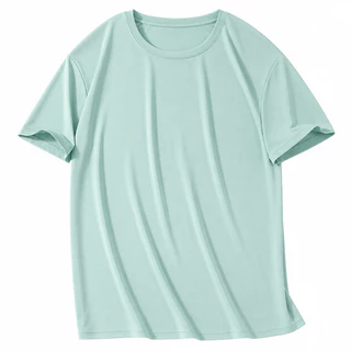 MEFEEE ฉันซื้อ 1 เอา 1 เย็นผ้าไหมเสื้อยืดแขนสั้นชายหญิงหลวมพอดีผ้าน้ําหนักเบาแห้งเร็วใส่การฝึกอบรมกีฬากลางแจ้งเย็นเรียบสีขนาดใหญ่