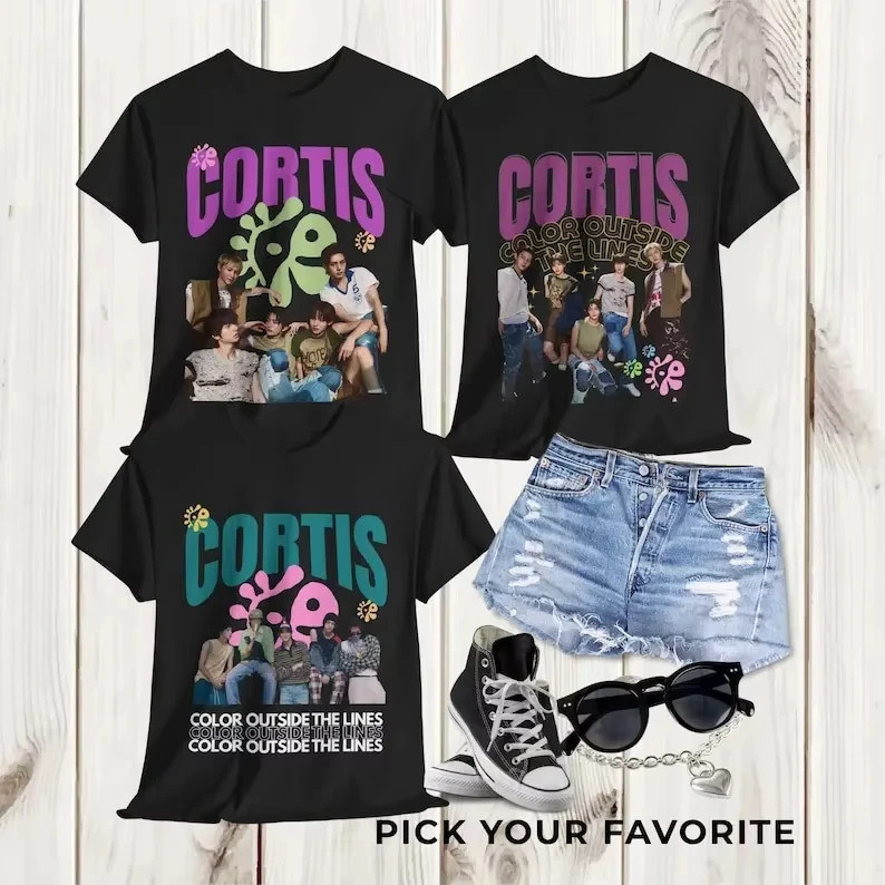 CORTIS เสื้อพัด K-pop เสื้อกลุ่มผู้ชาย เสื้อแฟนไอเท็ม ยืด ดนตรี K-pop พัดลม K-pop