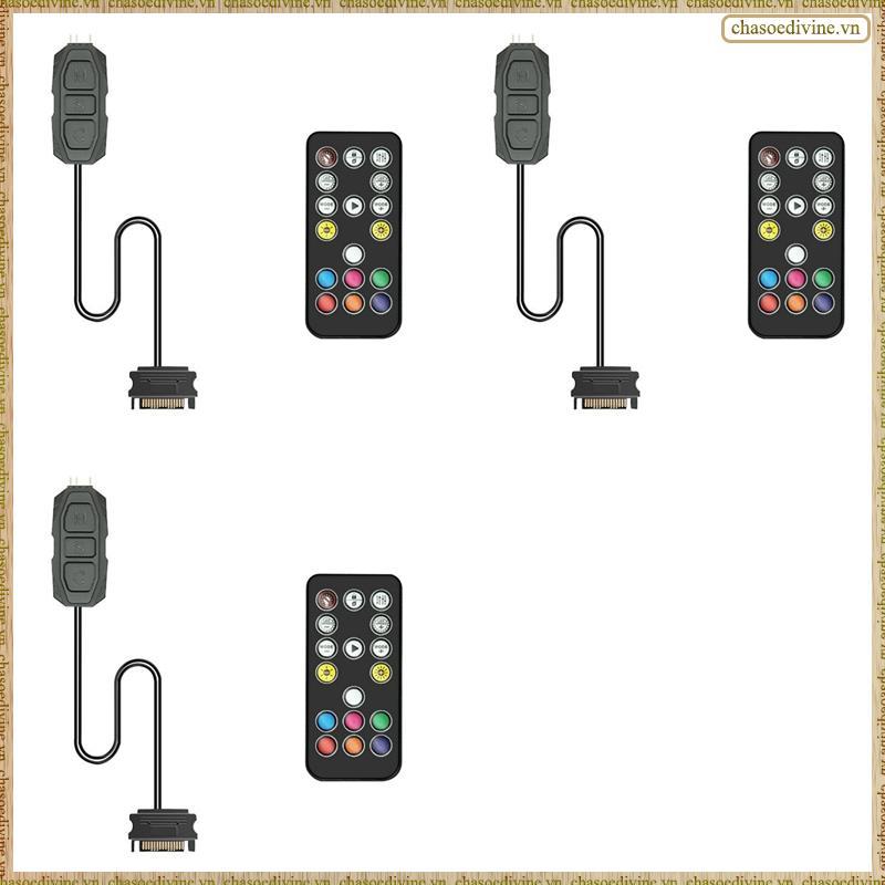 [KYOX] 3X ARGB Controller 5V 3pin to SATA Power Supply RGB Controller 3PIN Hub สําหรับคอมพิวเตอร์เคส