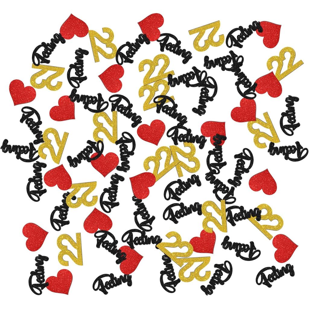 Im Feeling 22 Confetti Glitter, Happy 22nd Birthday Table Decor, 22 ป้ายกระดาษ Scatter, 22nd Anniver
