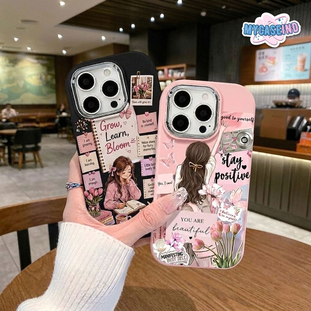 [MYCASEIND] พิมพ์ Chrome Case ความงามสาวสําหรับ mi 11 lite redmi 10 4g 14c 10c 12 4g 12c 13c 9 9a 9c